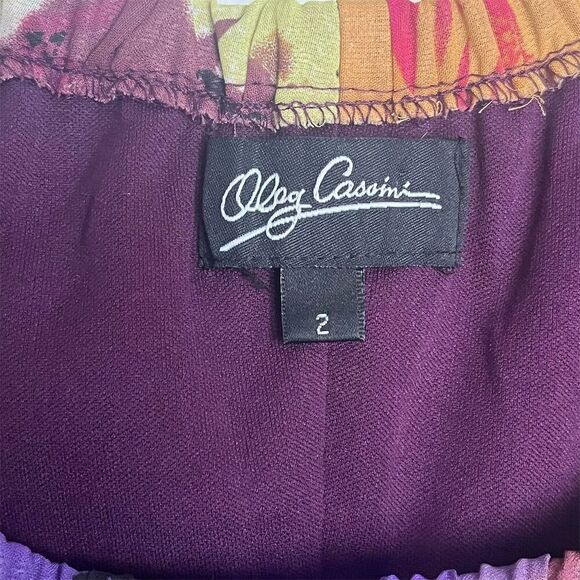 Oleg Cassini Vintage Sheath Dress Size 2 Multicolor Sheer Sleeves - Picture 8 of 8